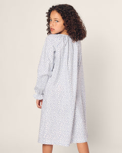 Girl’s Twill Delphine Nightgown in Bluehearts