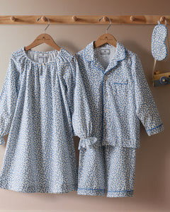 Girl’s Twill Delphine Nightgown in Bluehearts