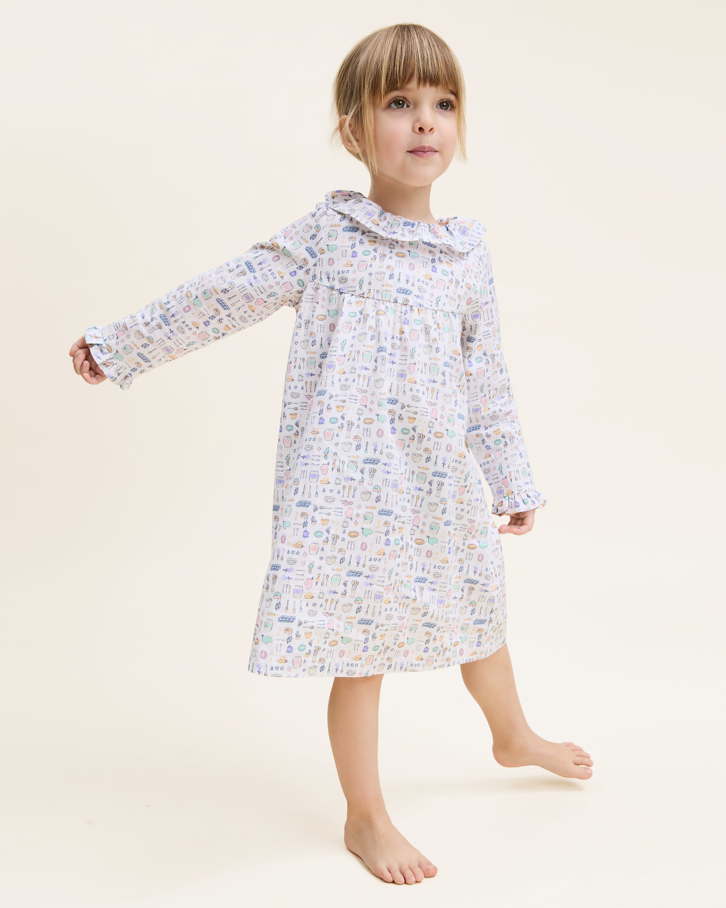 Kid's Twill Scarlett Nightgown in Baking Spirits Bright