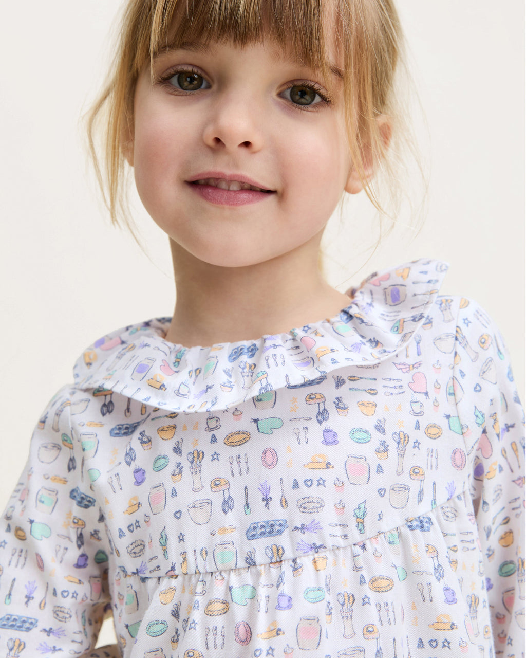 Kid’s Twill Scarlett Nightgown in Baking Spirits Bright