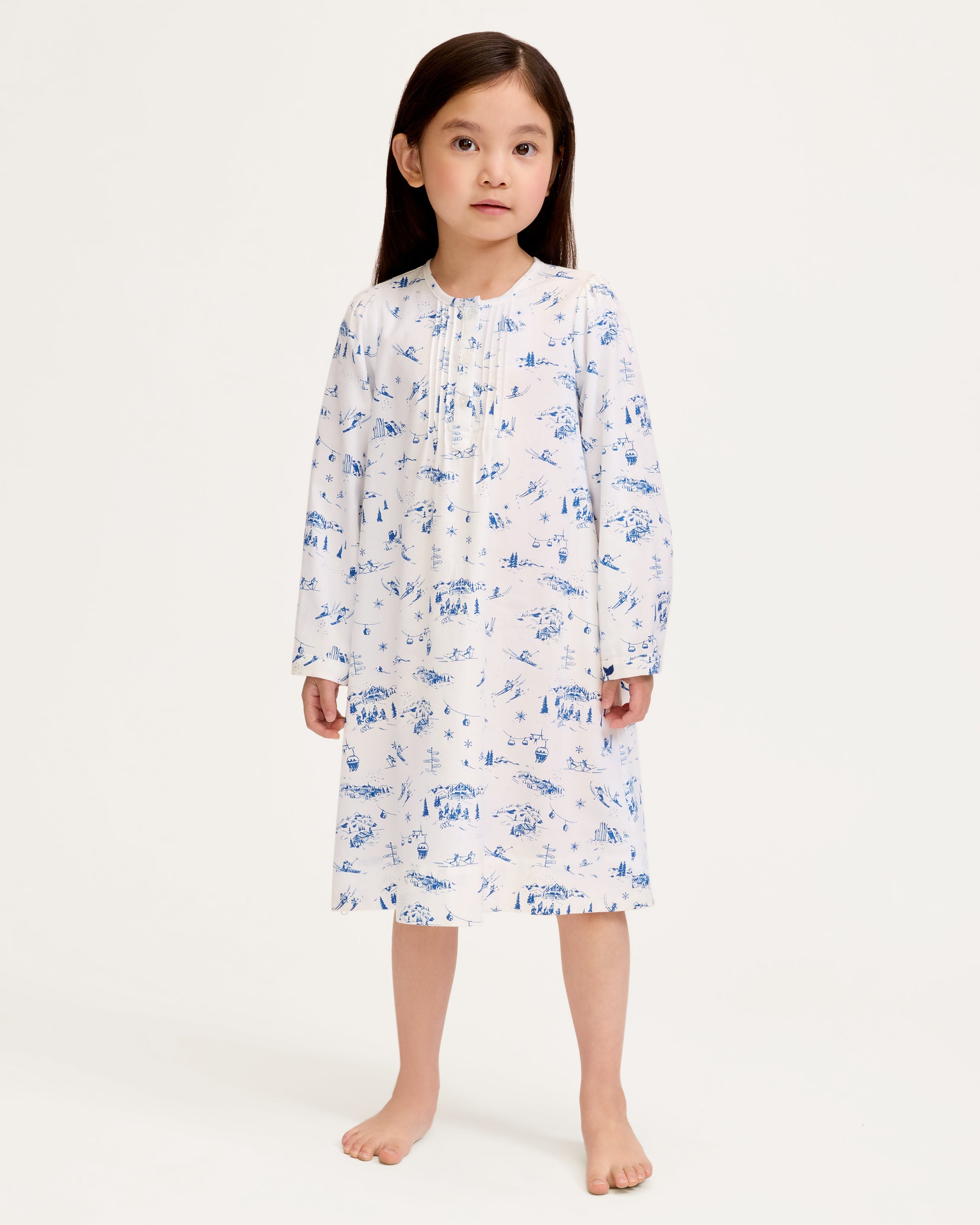 Girl’s Twill Beatrice Nightgown in Chalet Toile