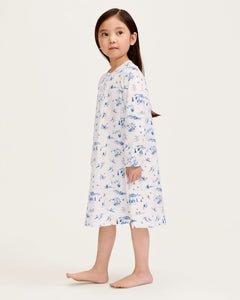 Girl’s Twill Beatrice Nightgown in Chalet Toile