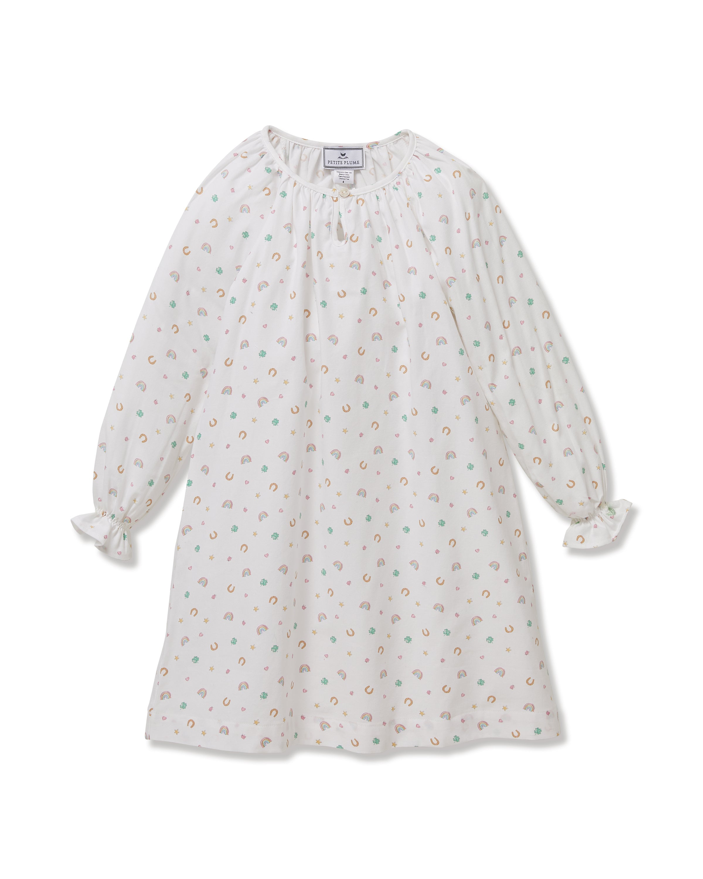Girl’s Twill Delphine Nightgown in Good Luck Charms