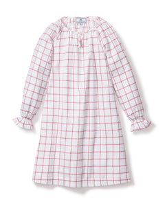 Girl's Twill Delphine Nightgown in Garnet Tattersall