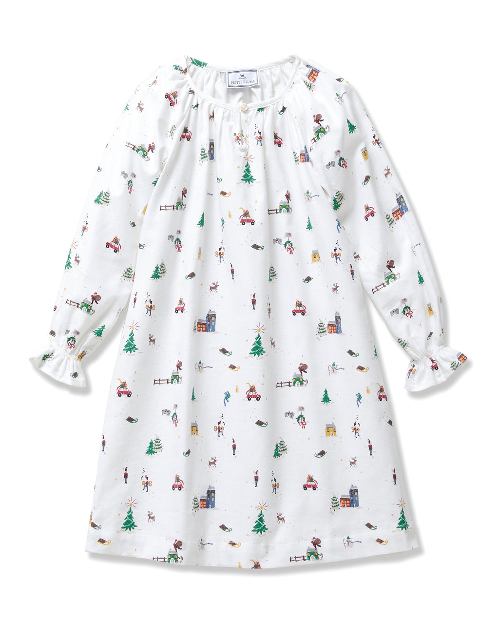 Girl’s Twill Delphine Nightgown in Holiday Town