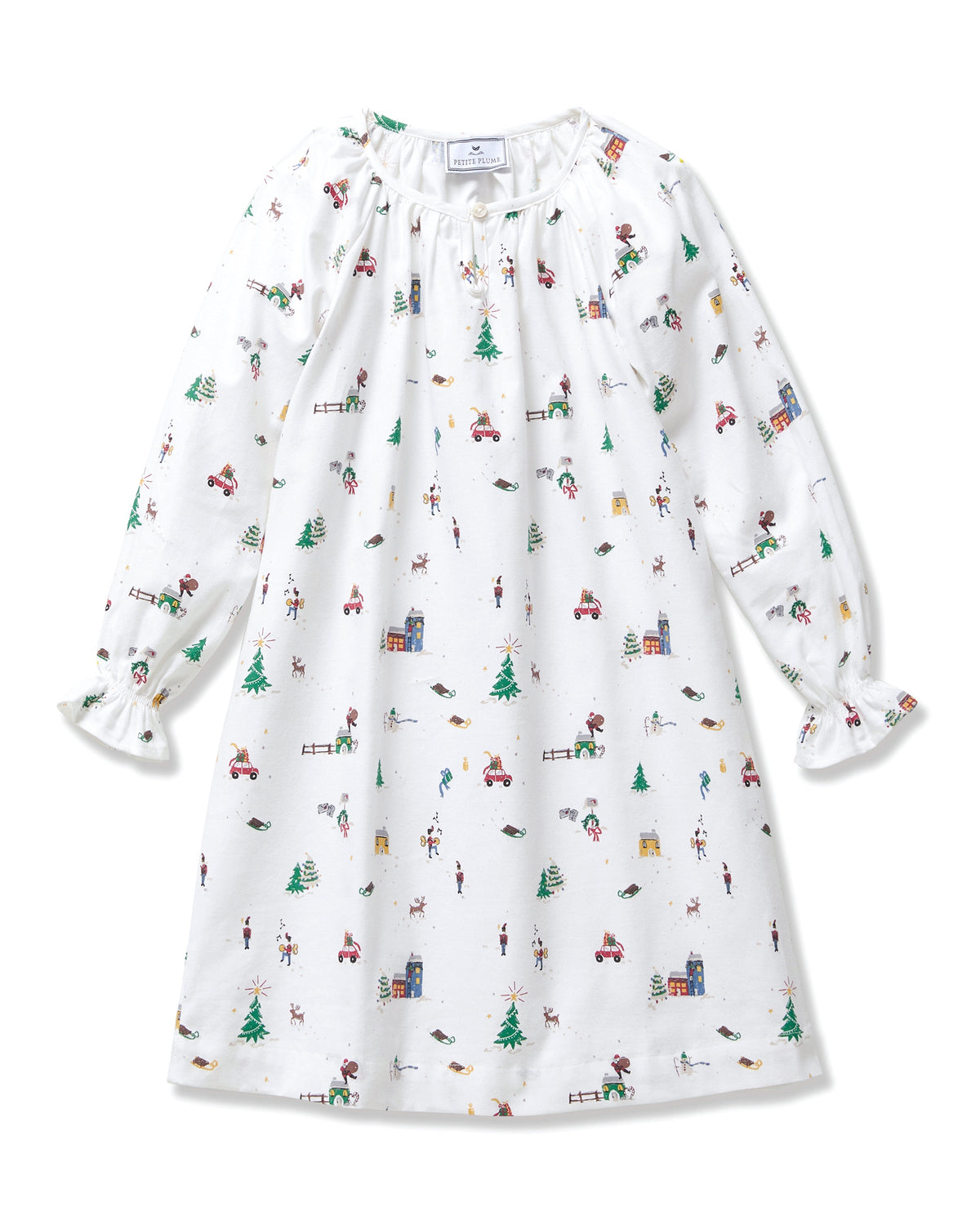 Girl's Twill Delphine Nightgown in Holiday Town