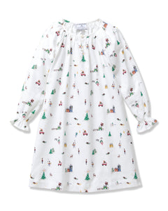 Girl's Twill Delphine Nightgown in Holiday Town