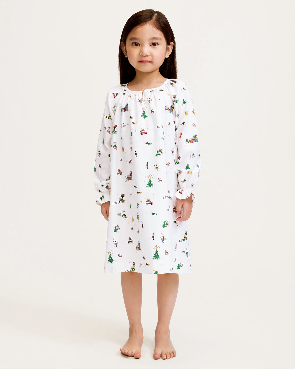 Girl’s Twill Delphine Nightgown in Holiday Town