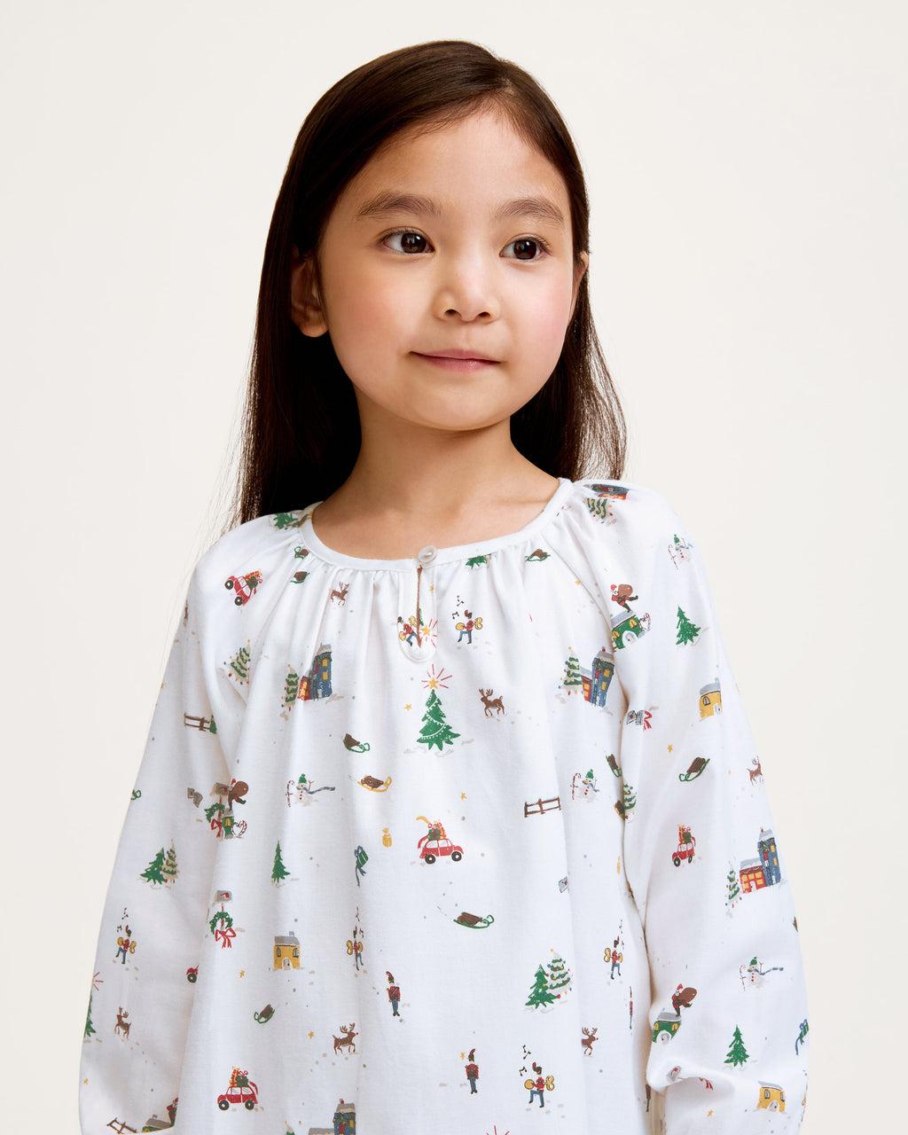 Girl’s Twill Delphine Nightgown in Holiday Town