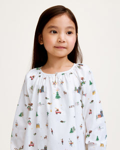 Girl's Twill Delphine Nightgown in Holiday Town