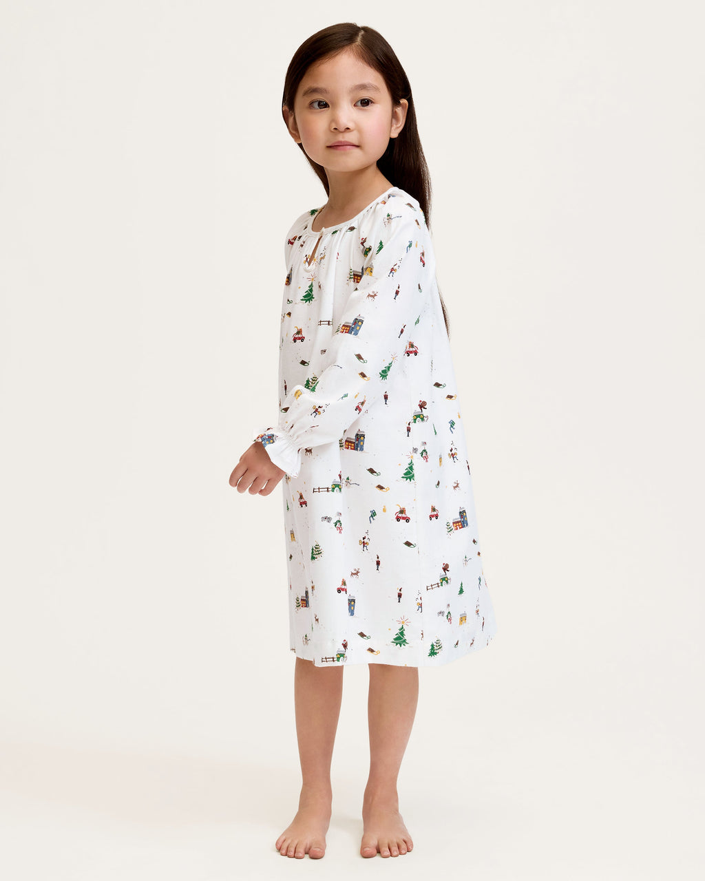 Girl’s Twill Delphine Nightgown in Holiday Town