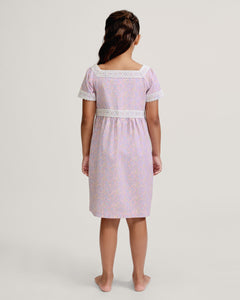 Girl's Twill Juliette Nightgown in Fleur Blush