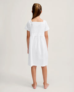 Girl's Twill Juliette Nightgown in White