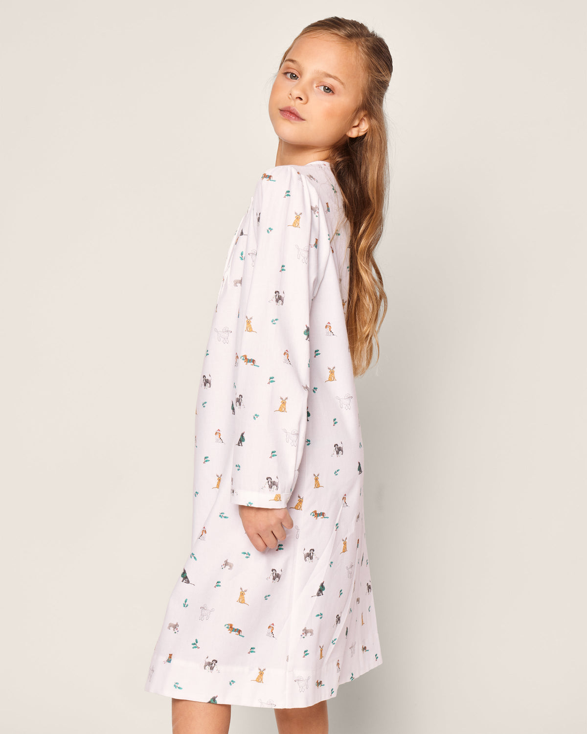 Girl’s Twill Beatrice Nightgown in Jingle Paws