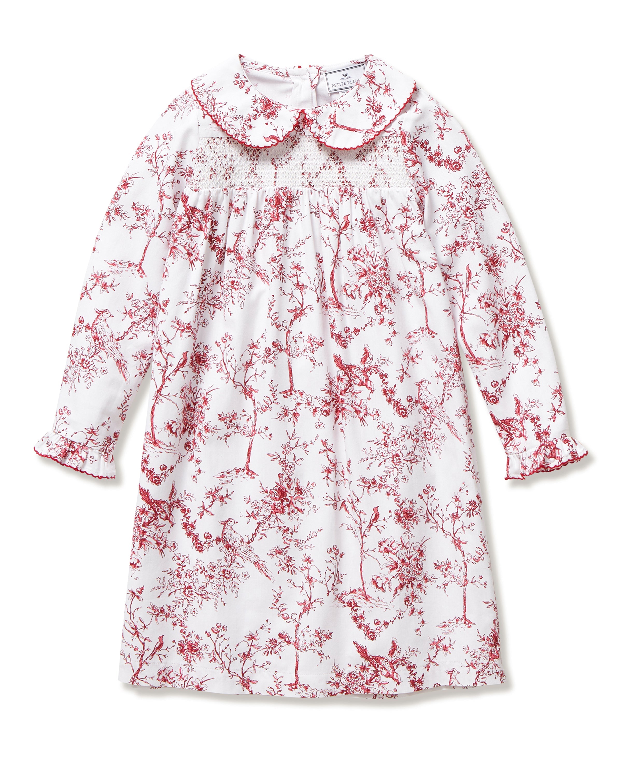 Girl’s Twill Eloise Nightgown in Red Timeless Toile