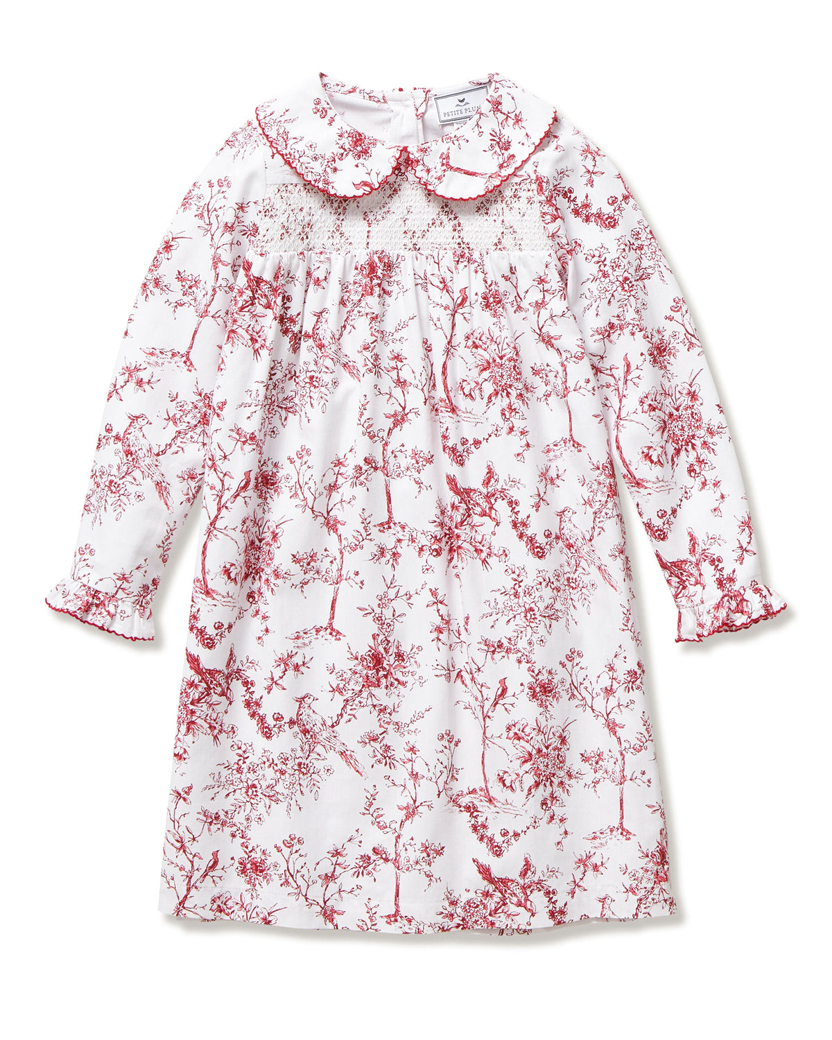 Girl’s Twill Eloise Nightgown in Red Timeless Toile