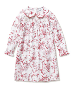 Girl’s Twill Eloise Nightgown in Red Timeless Toile