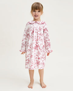 Girl’s Twill Eloise Nightgown in Red Timeless Toile