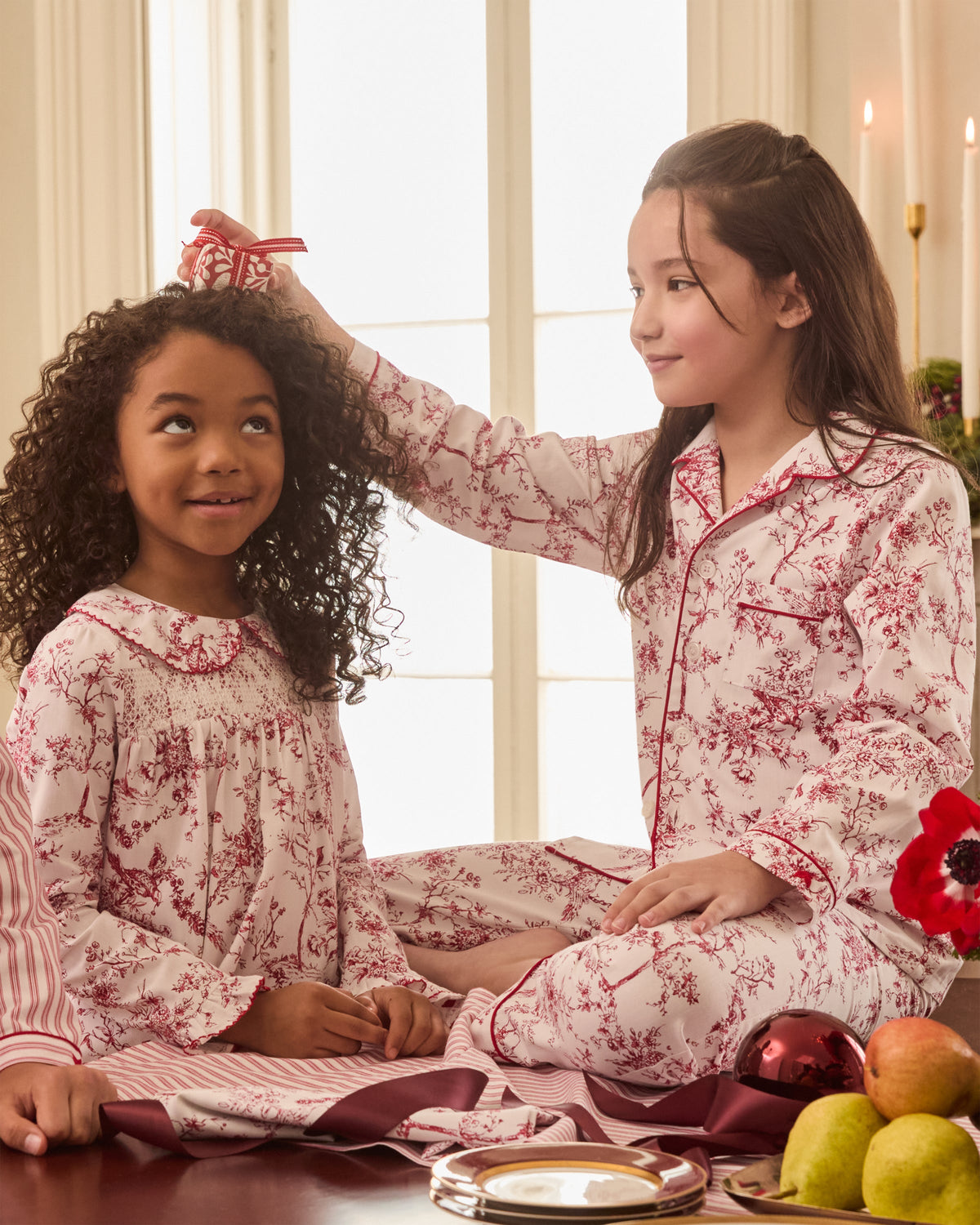 Girl’s Twill Eloise Nightgown in Red Timeless Toile