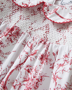 Girl’s Twill Eloise Nightgown in Red Timeless Toile