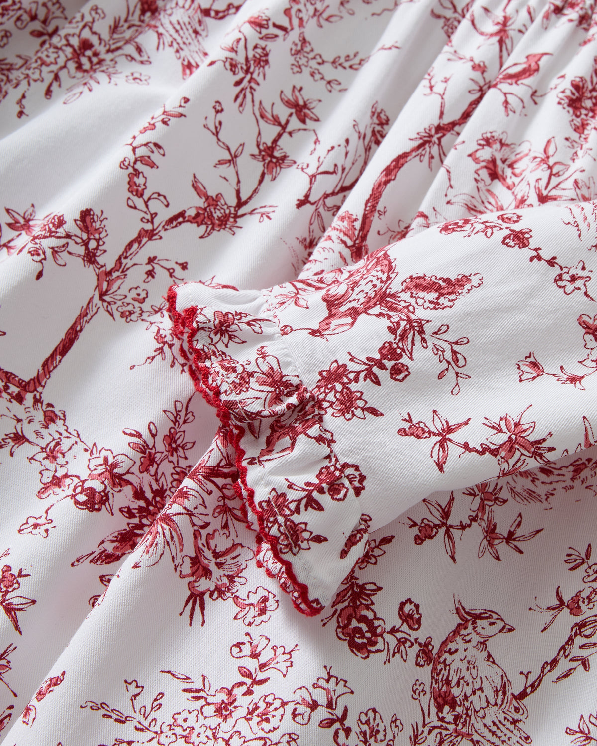 Girl’s Twill Eloise Nightgown in Red Timeless Toile