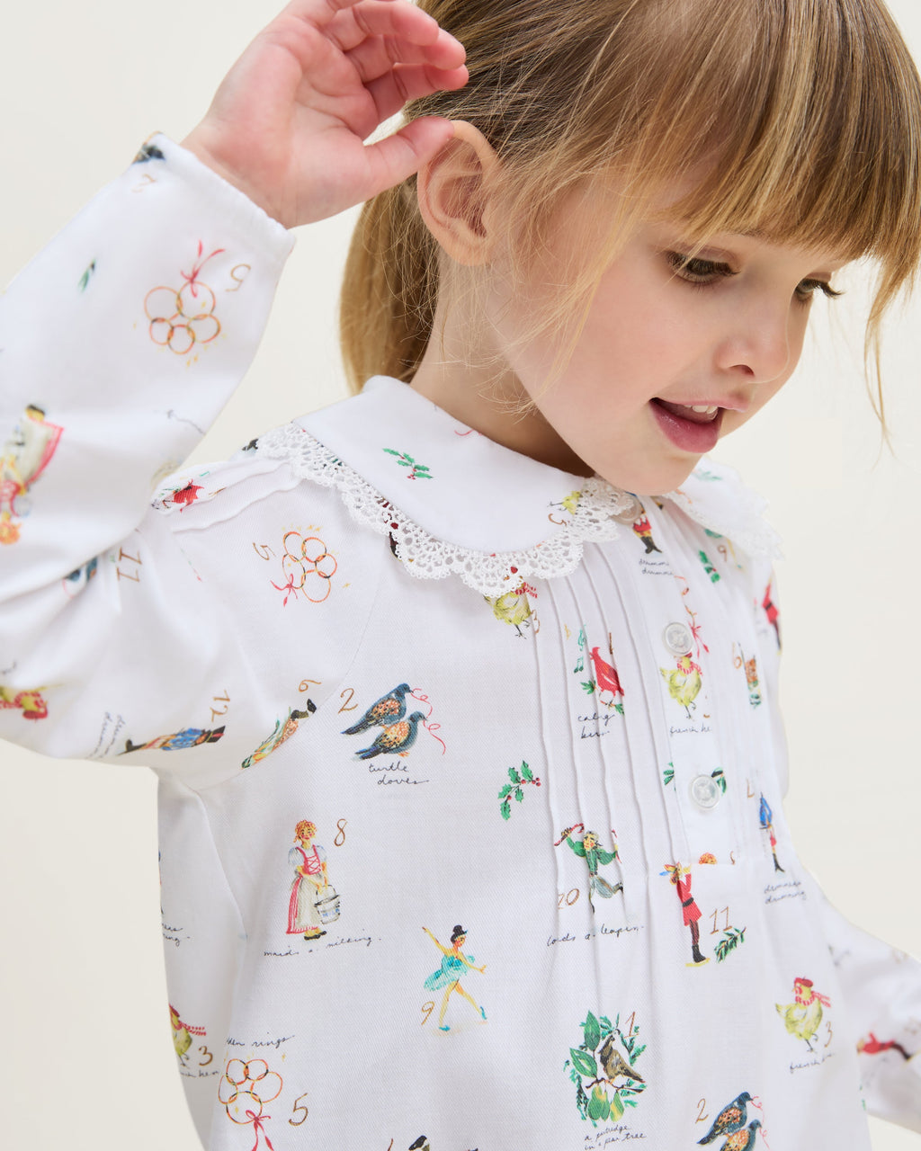 Girl’s Twill Lola Nightgown in 12 Days of Christmas