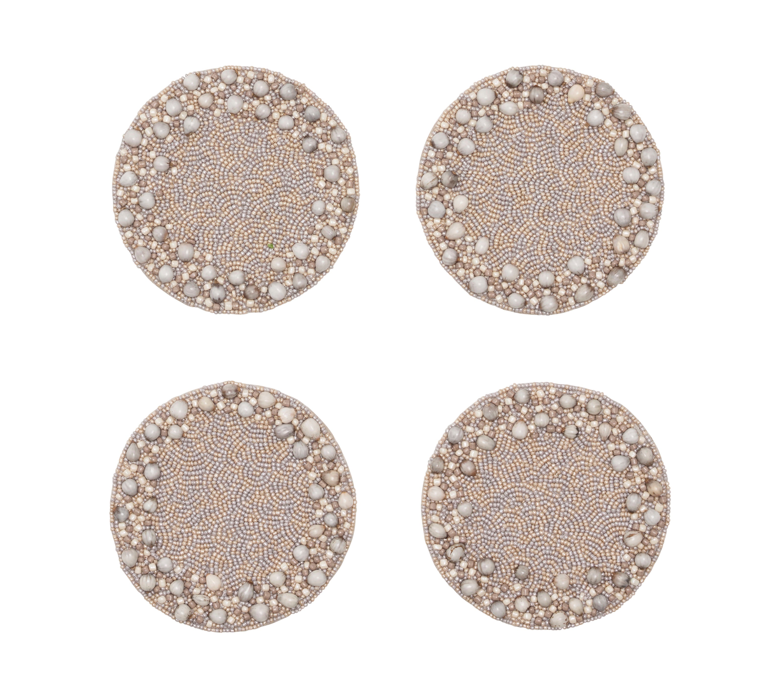 Zen Coasters in Gray & Taupe, Set of 4 in a Gift Bag