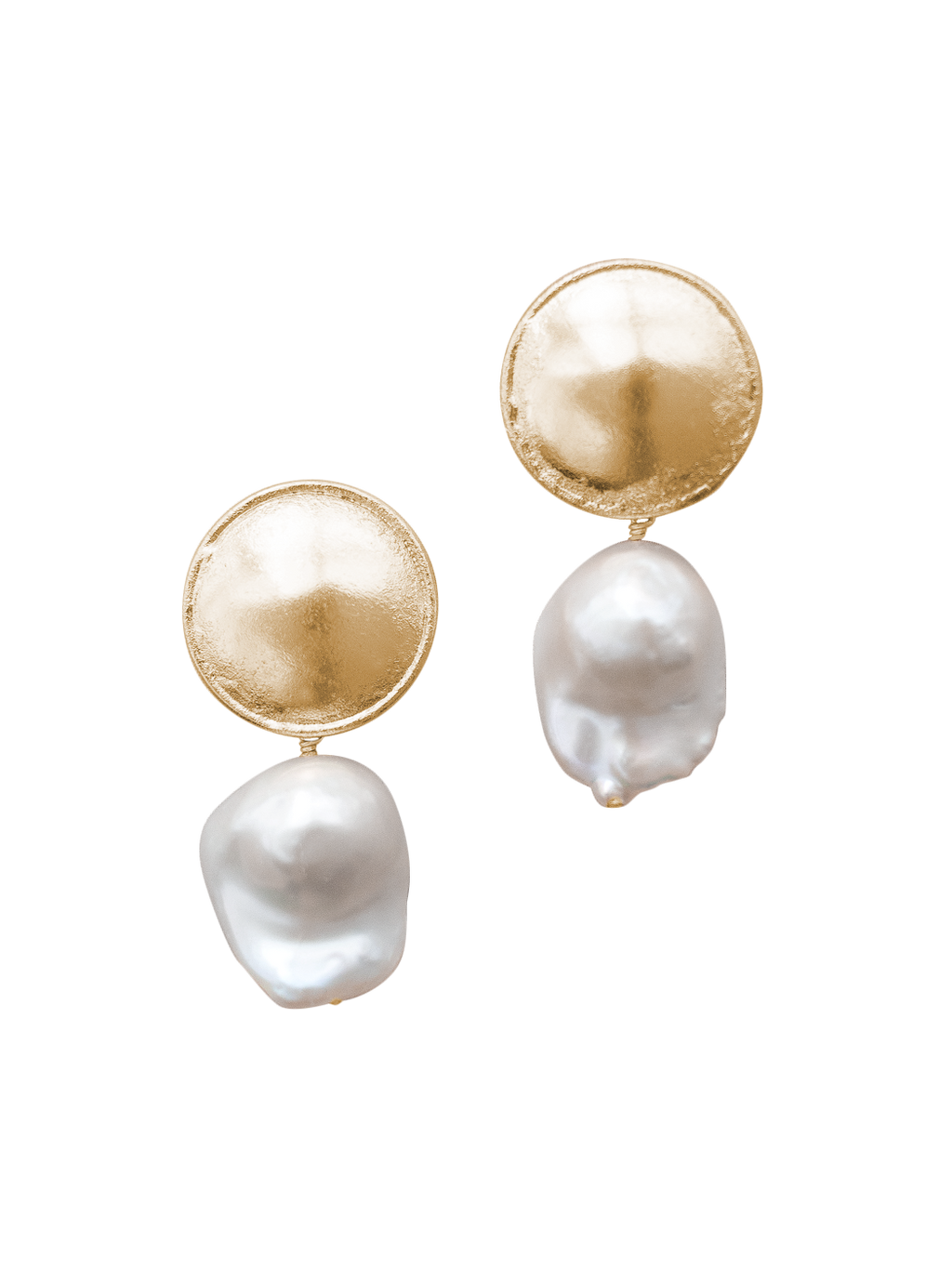 Colette Earrings in Gold & White