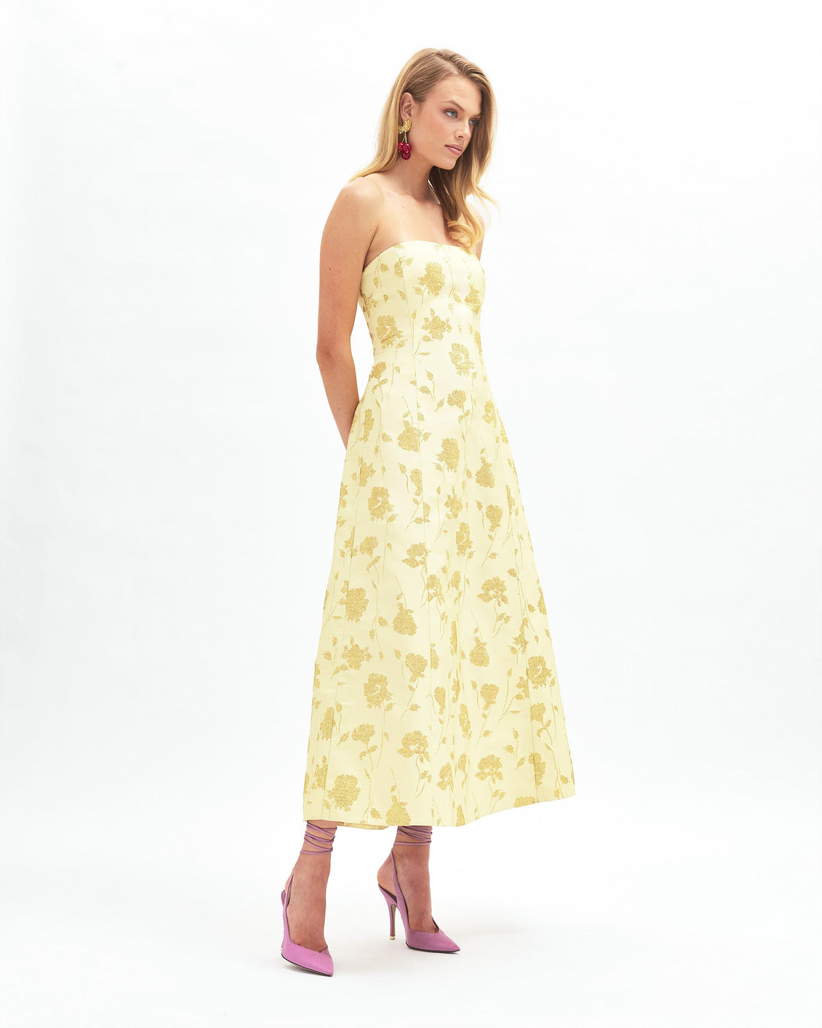 Colette Dress in Light Lemon Multi