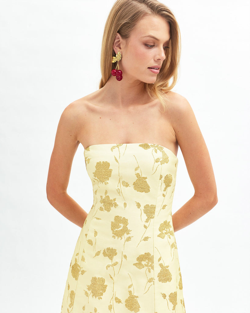 Colette Dress in Light Lemon Multi
