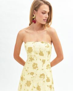 Colette Dress in Light Lemon Multi