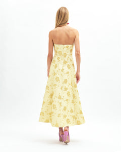Colette Dress in Light Lemon Multi