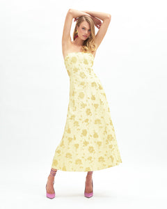 Colette Dress in Light Lemon Multi