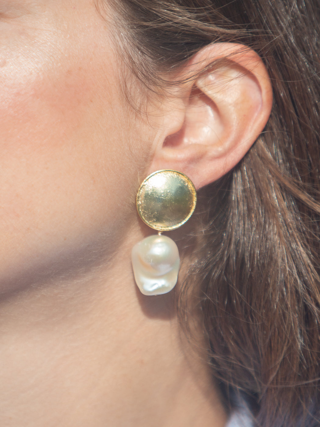 Colette Earrings in Gold & White