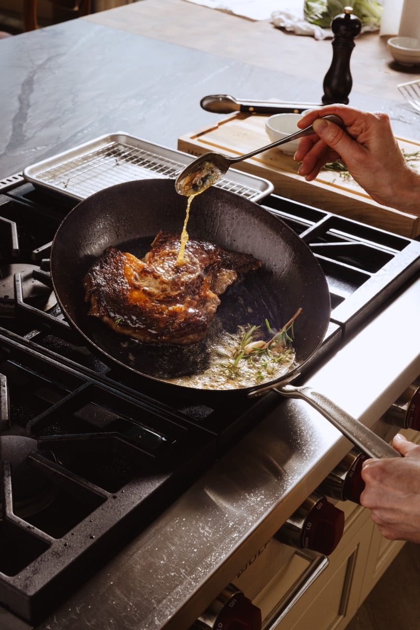 Seasoned Carbon Steel Frying Pan 8"