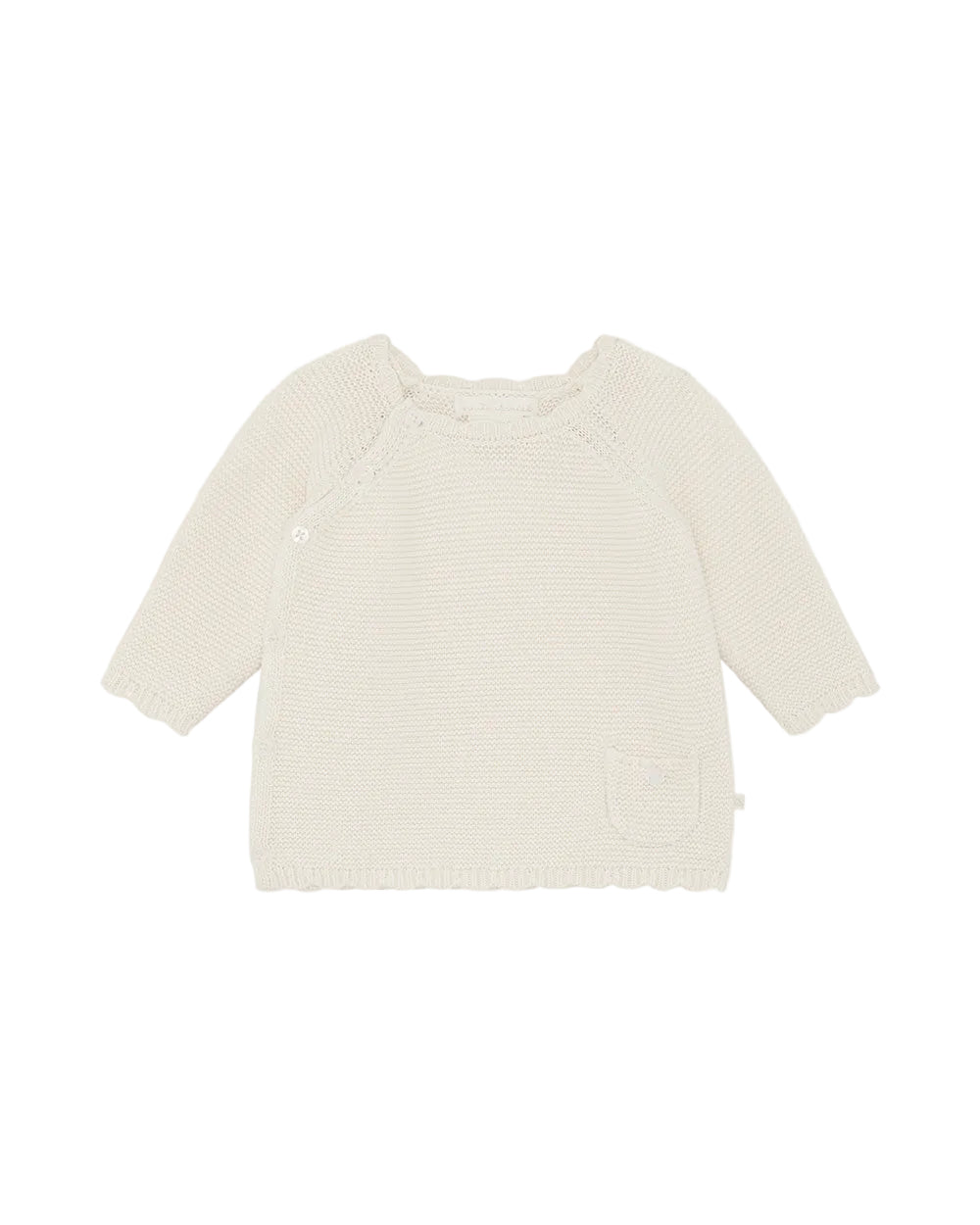 Coraline Wrap Baby Cardigan in Milky White