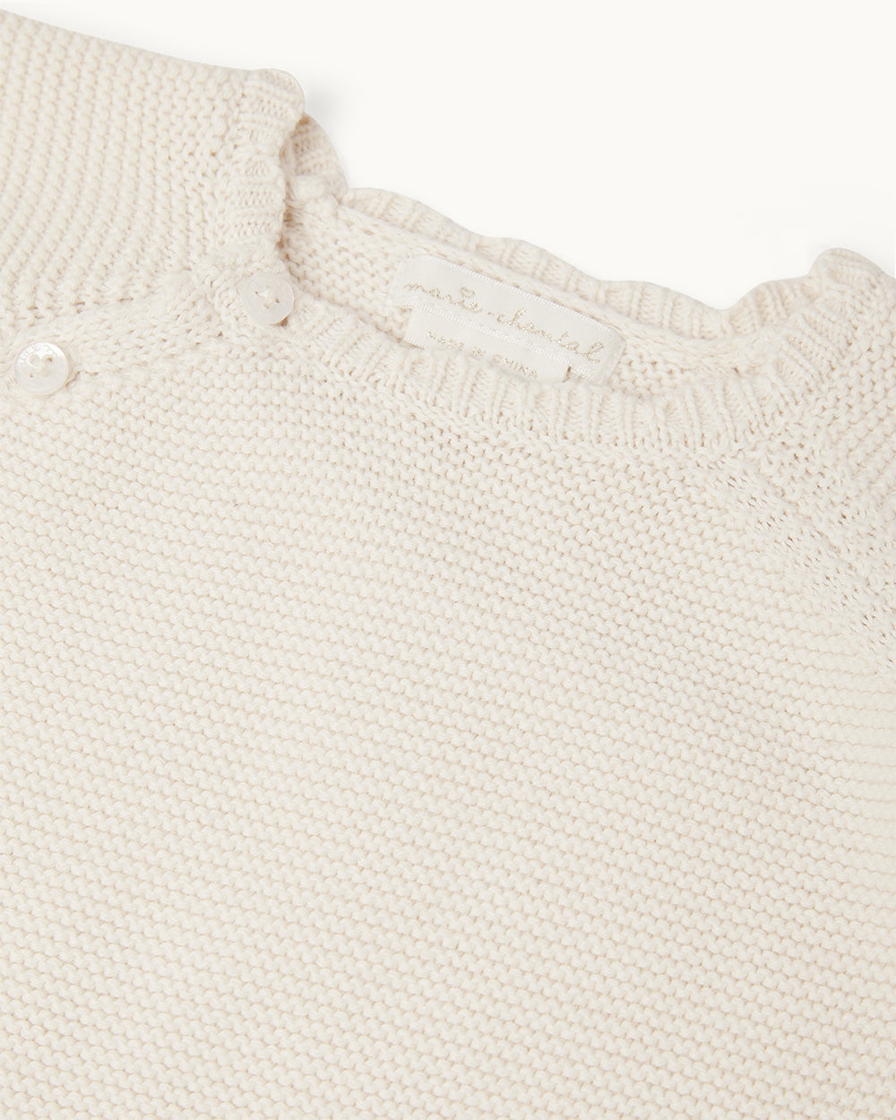 Coraline Wrap Baby Cardigan in Milky White