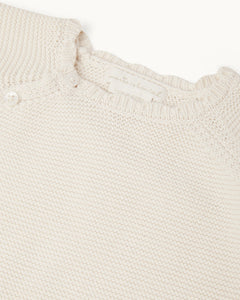 Coraline Wrap Baby Cardigan in Milky White