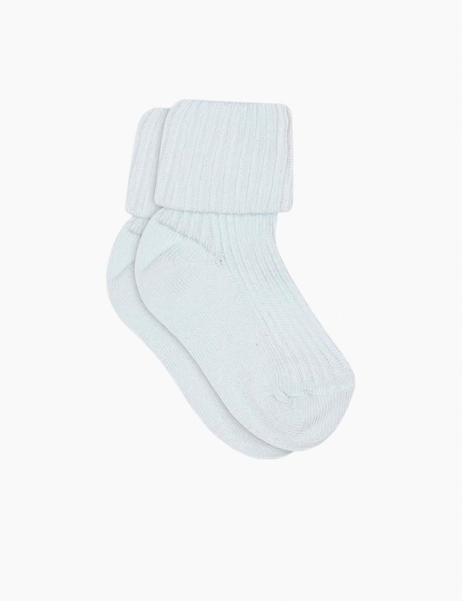 Cotton Rib Baby Socks in Sky Way