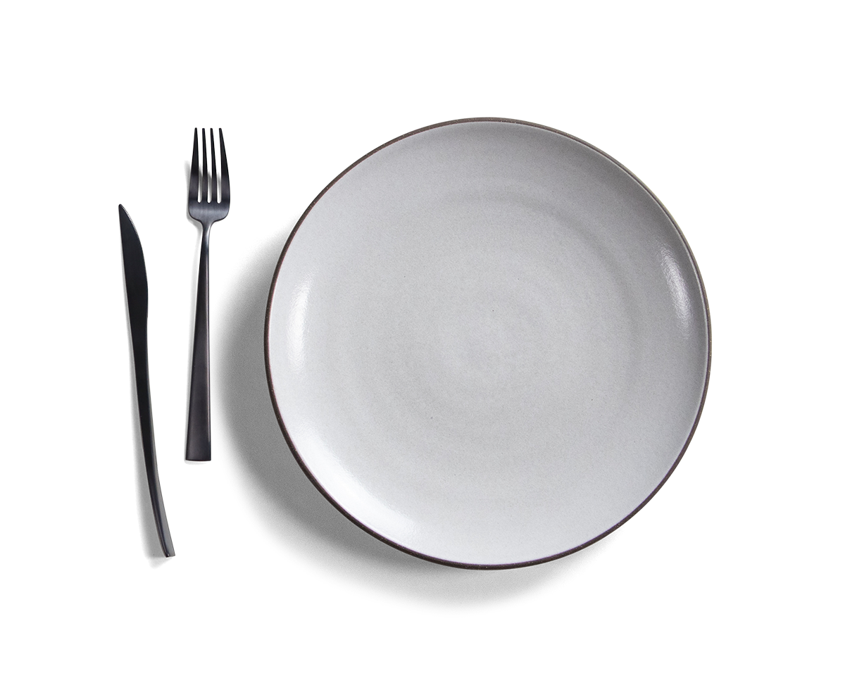 10.5" Coupe Entree Plate (Dark Brown/White)