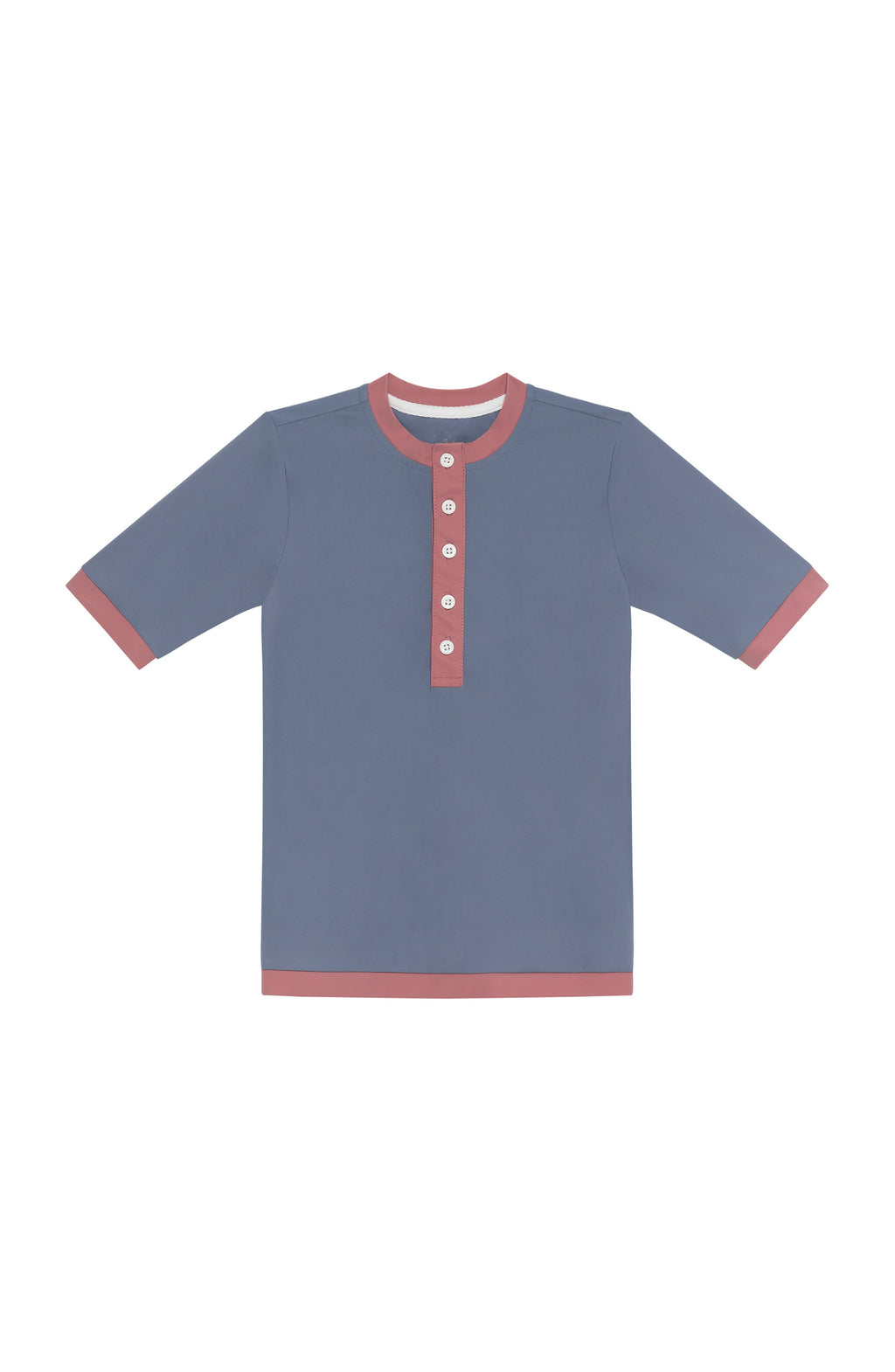 Henley Shirt in Dusty Pink & Slate