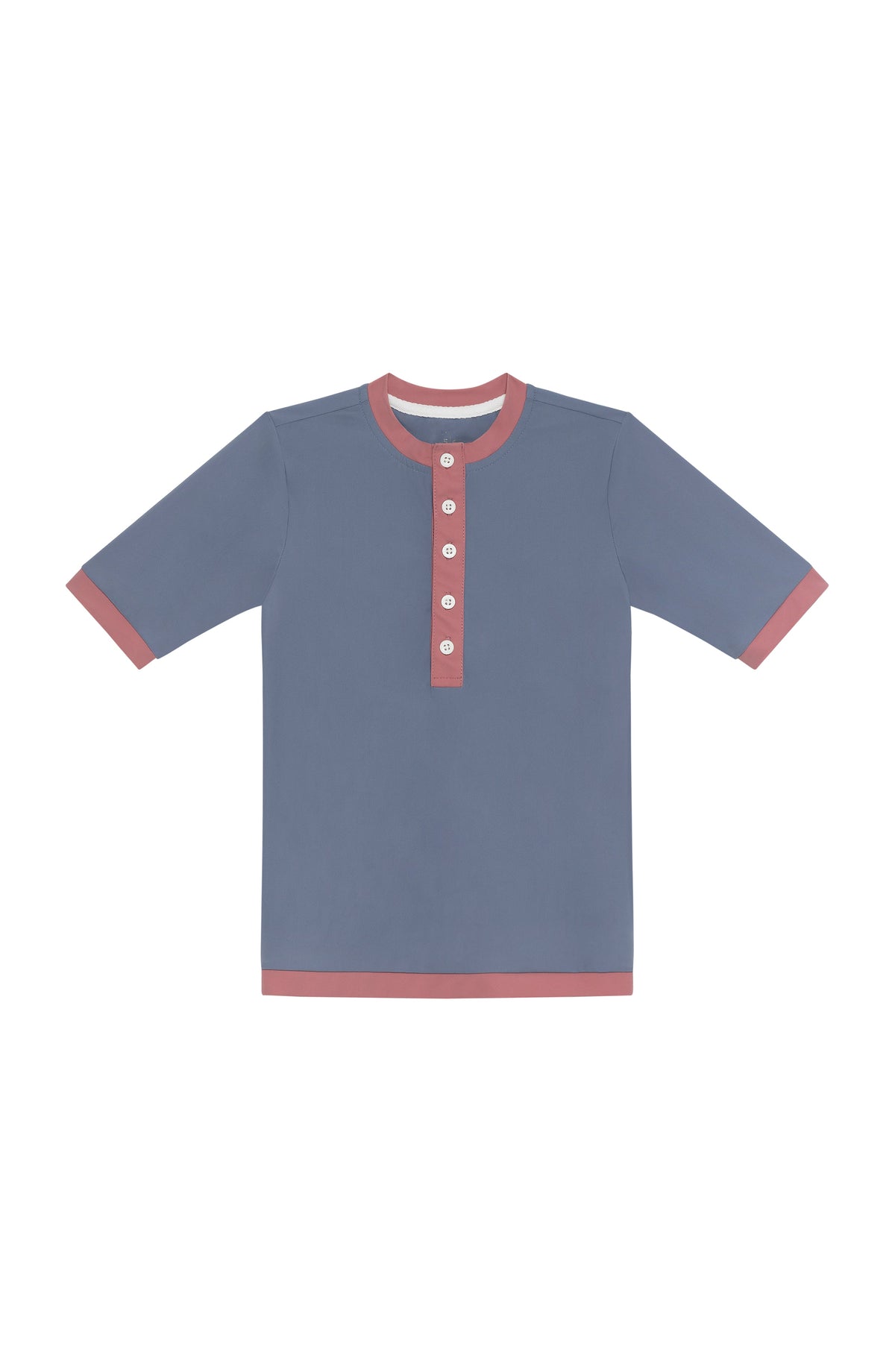 Henley Shirt in Dusty Pink & Slate