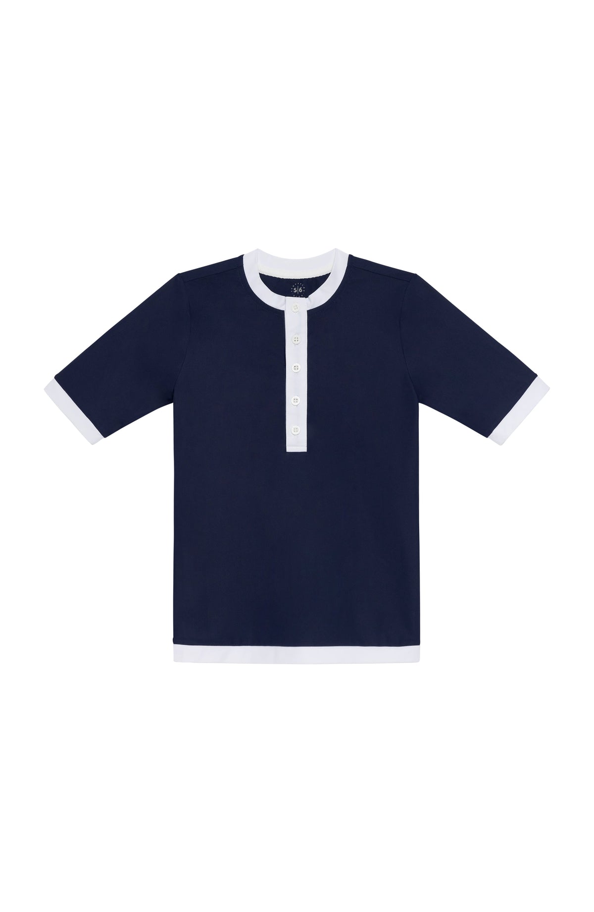 Henley Shirt in Navy & White