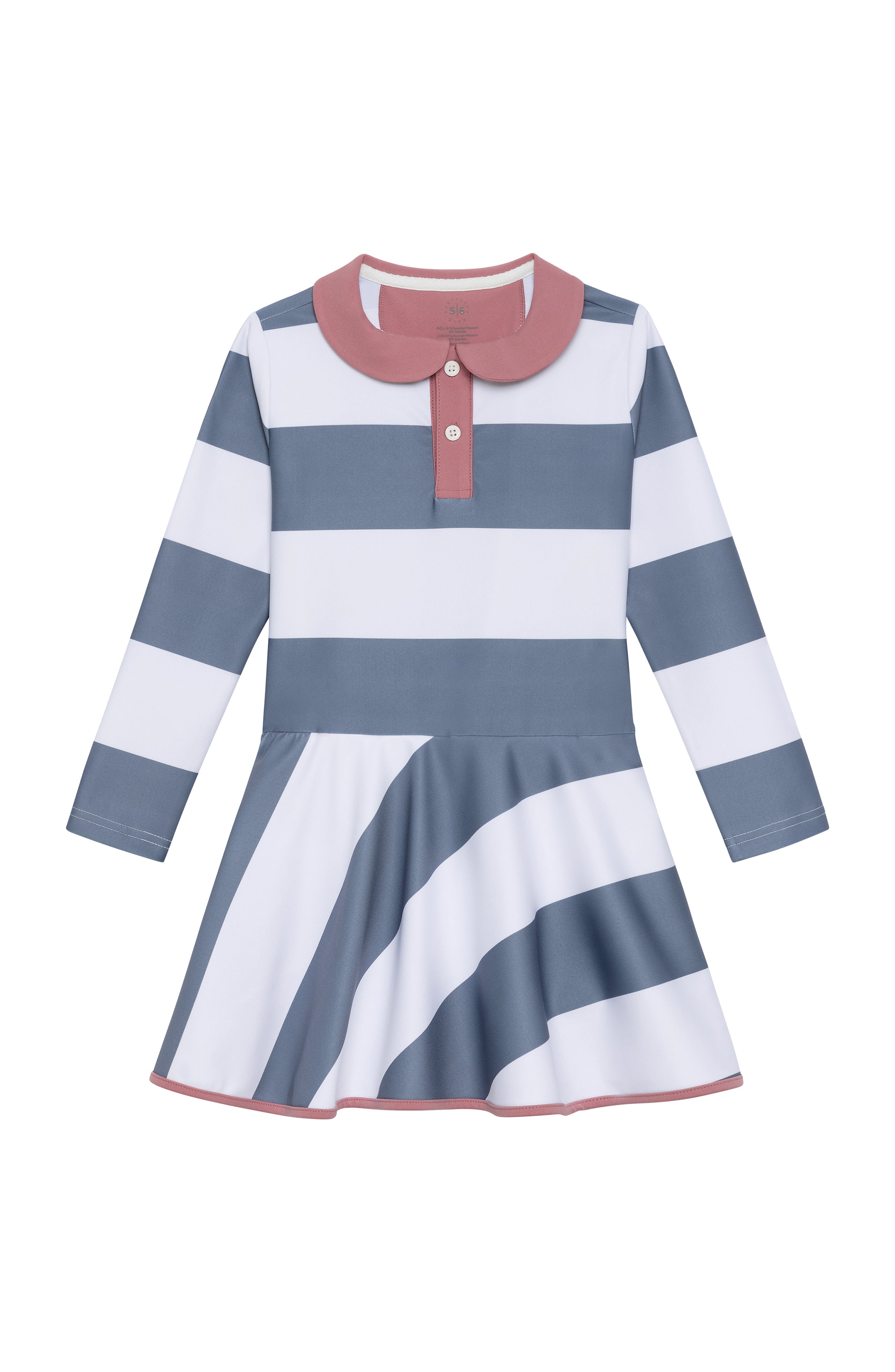 Rugby Dress in Slate & White