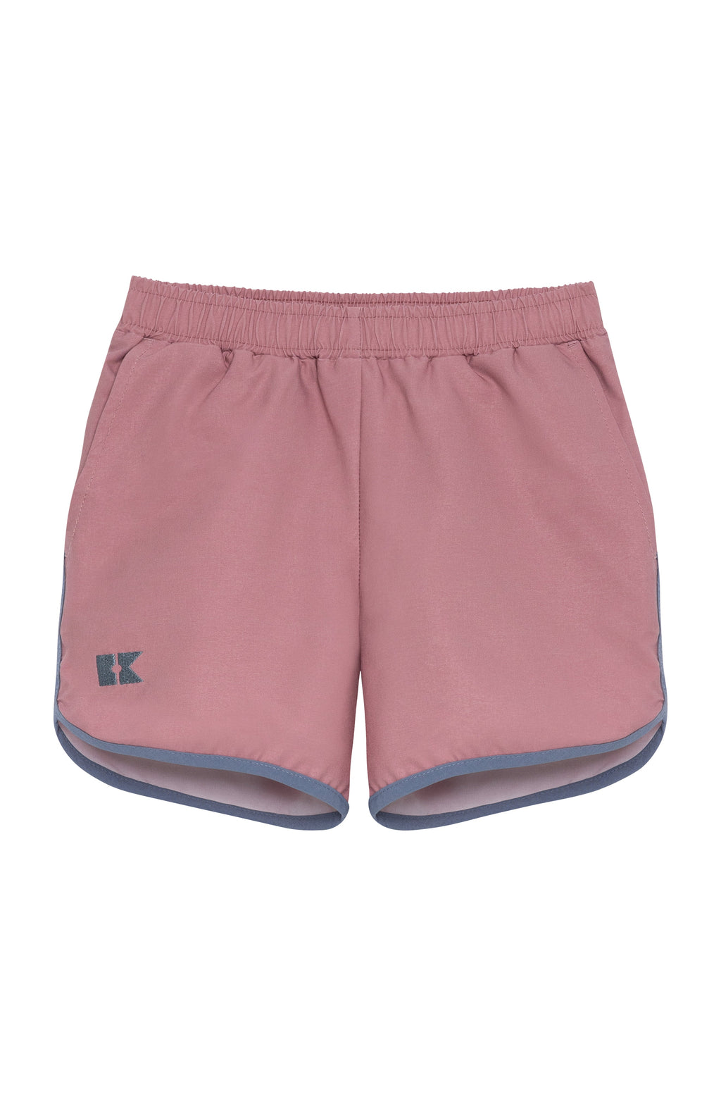 Retro Super Short in Dusty Pink with Slate Piping