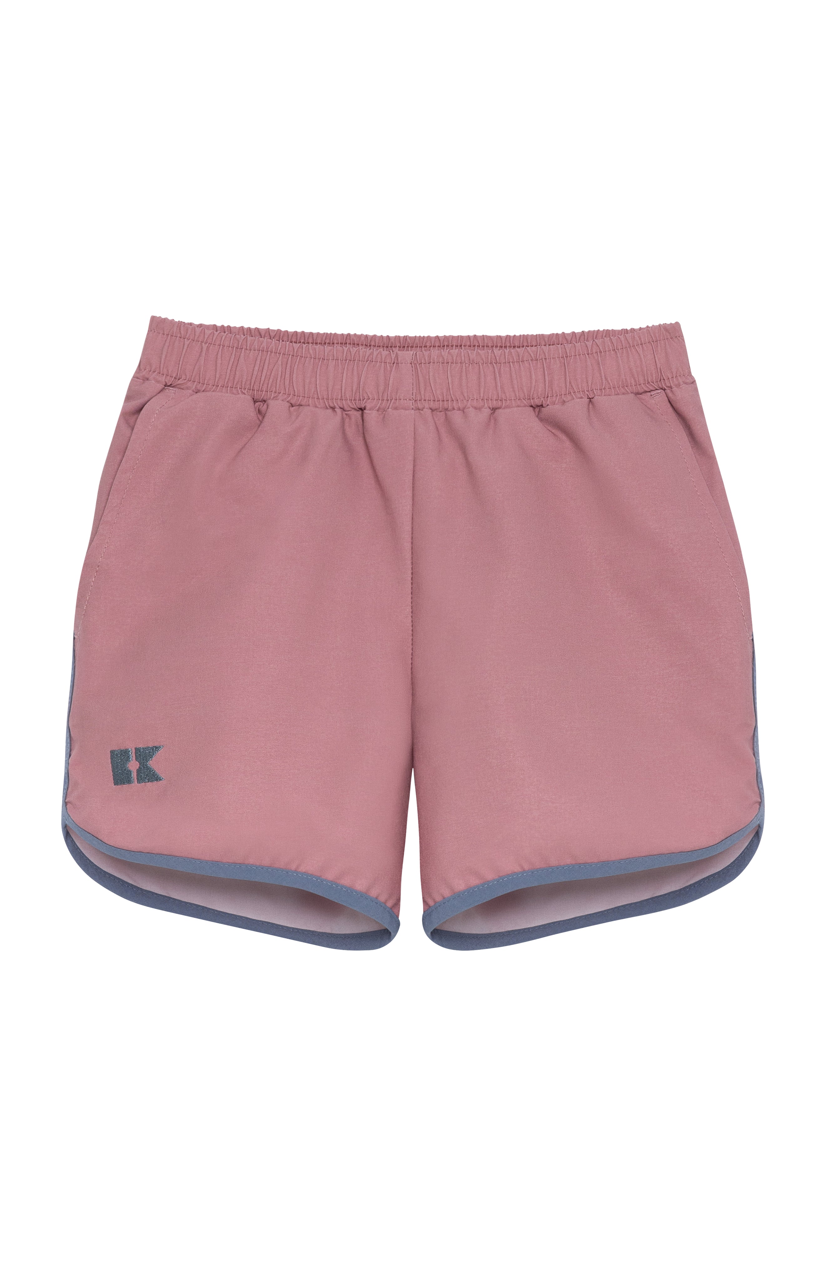 Retro Super Short in Dusty Pink with Slate Piping