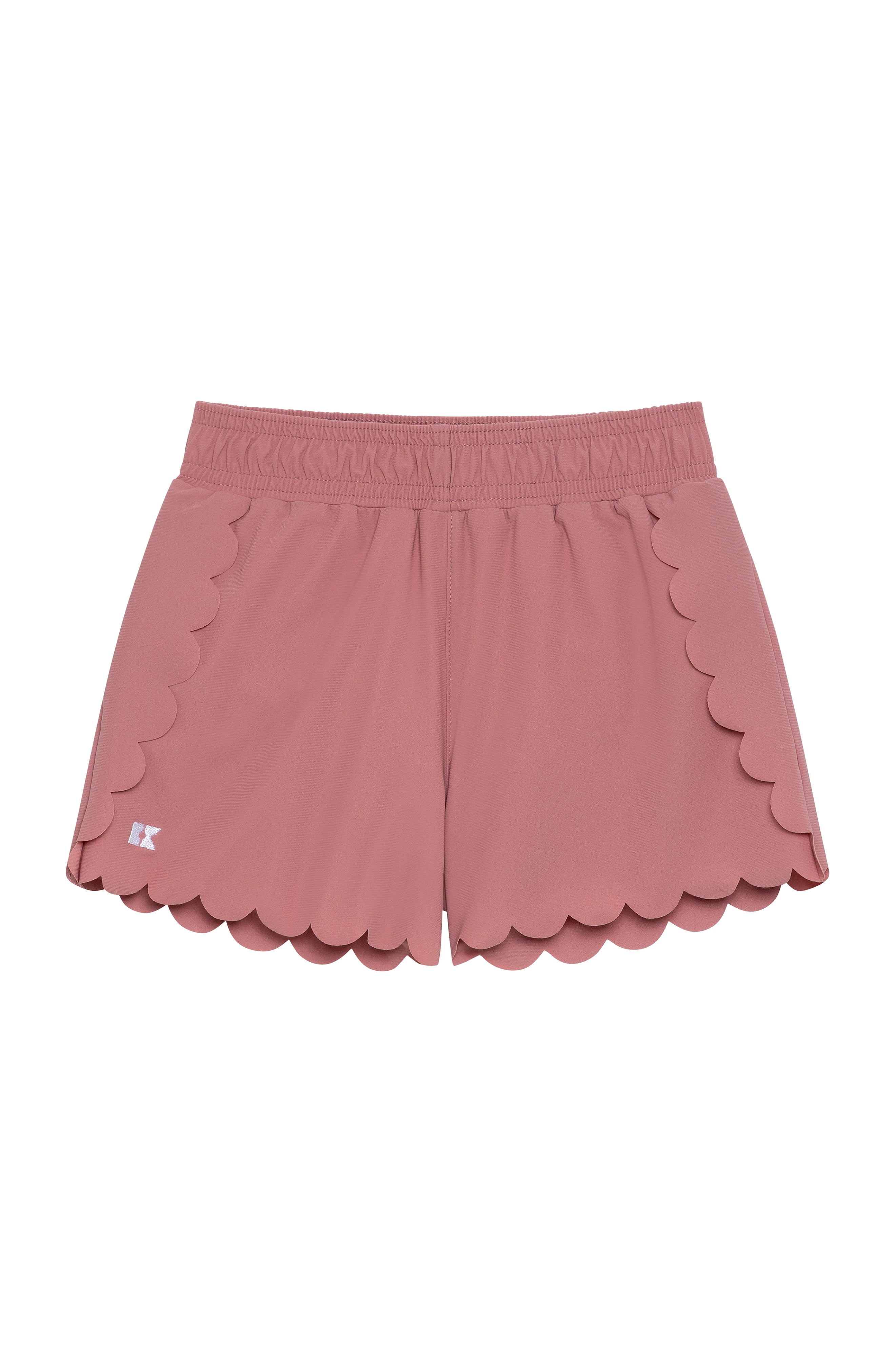 Scalloped Shorts in Dusty Pink