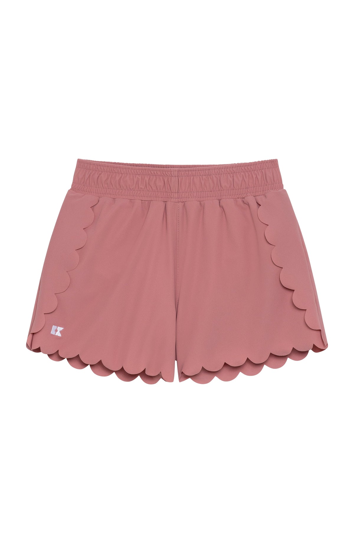 Scalloped Shorts in Dusty Pink