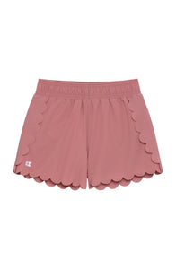 Scalloped Shorts in Dusty Pink