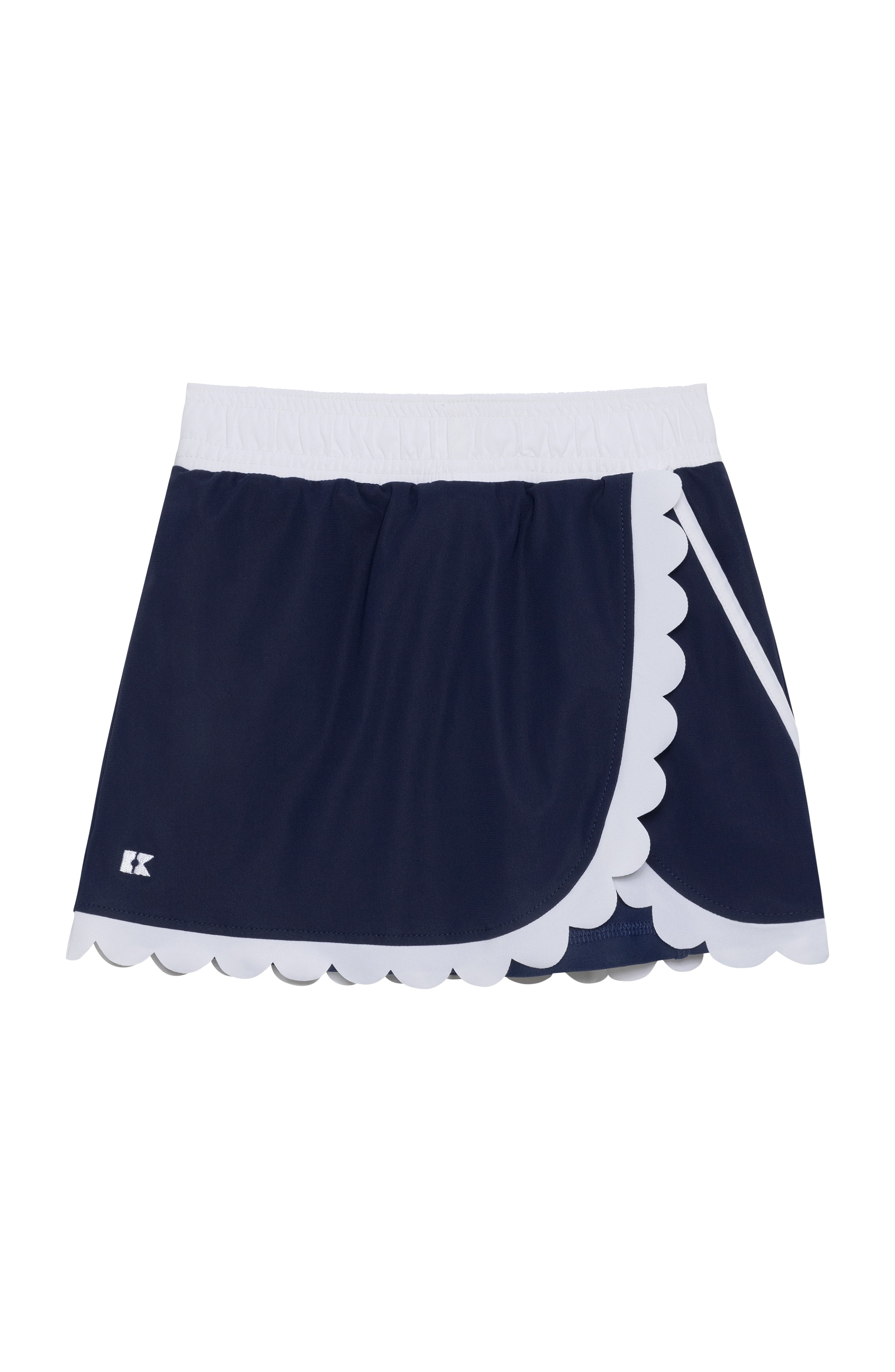 Scalloped Skort in Navy